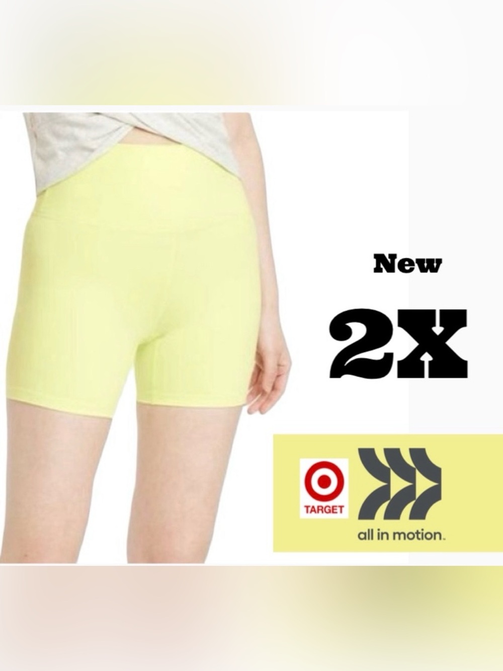 All in Motion Yellow Biker Shorts size 2X